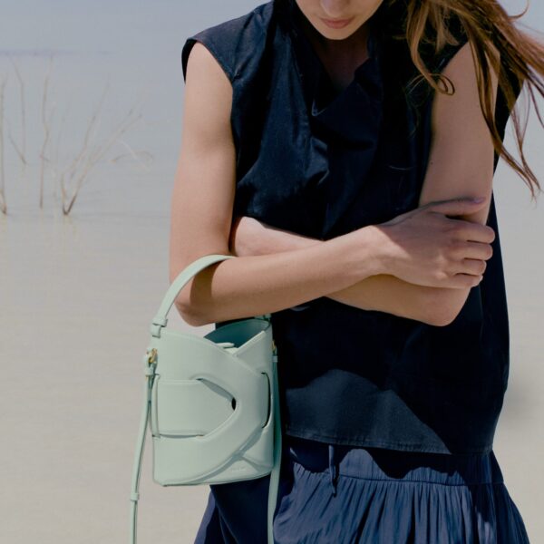 Polène Nodde Seau in Sea Foam Nodde Seau in Sea Foam - Bucket Bags - Parisian Luxury Leather Bag at Coveti