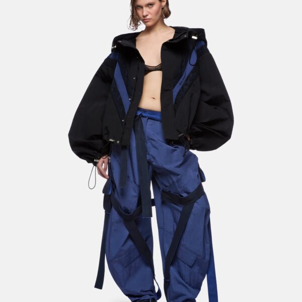 Blue and black bomber