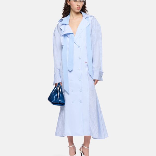 Blue midi shirt dress