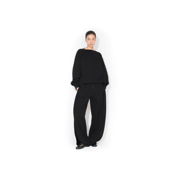 Alaia Boatneck Fleece Sweat Knit, view 2