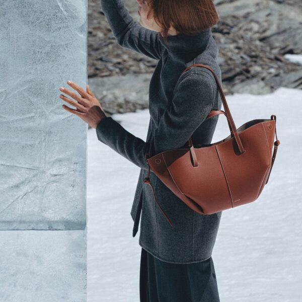 Polène Cyme Mini in Cognac Cyme Mini in Cognac - Mini Bags - Parisian Luxury Leather Bag at Coveti