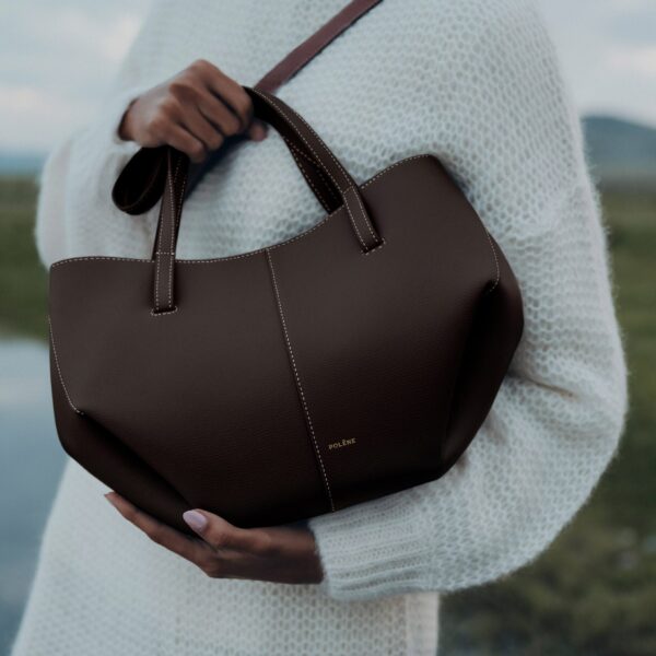 Polène Cyme Mini in Ebony Cyme Mini in Ebony - Mini Bags - Parisian Luxury Leather Bag at Coveti