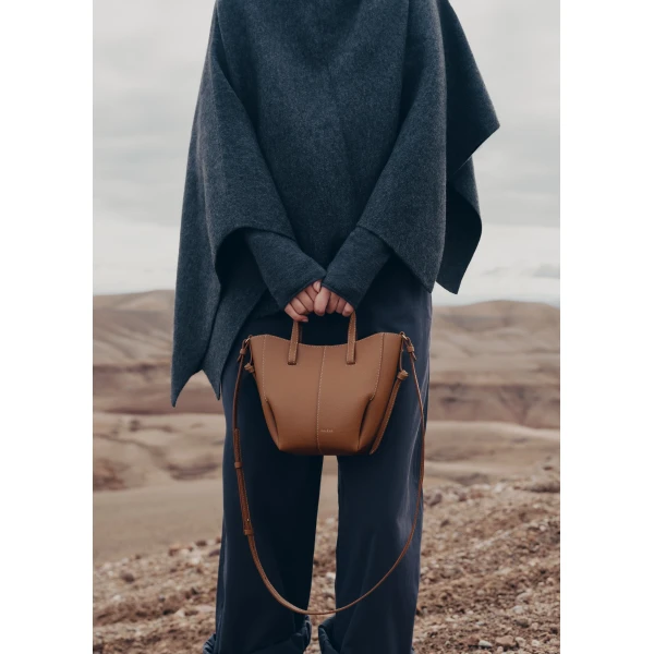 Polene Cyme Tote Nano in Camel Bag, view 3