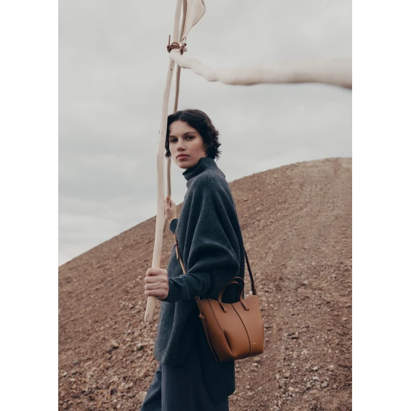 Polene Cyme Tote Nano in Camel Bag, view 4