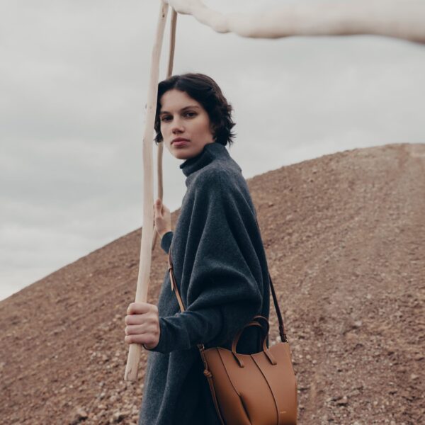 Polène Cyme Tote Nano in Camel Cyme Tote Nano in Camel - Mini Bags - Parisian Luxury Leather Bag at Coveti