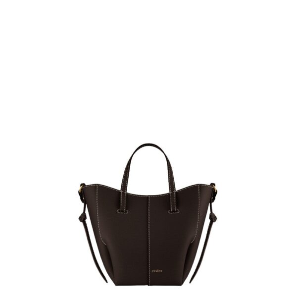 Polène Cyme Tote Nano in Ebony Cyme Tote Nano in Ebony - Mini Bags - Parisian Luxury Leather Bag at Coveti