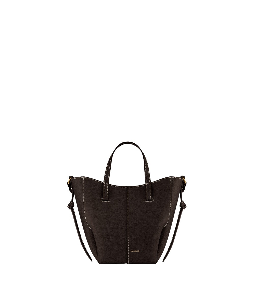 Polène Cyme Tote Nano in Ebony Cyme Tote Nano in Ebony - Mini Bags - Parisian Luxury Leather Bag at Coveti