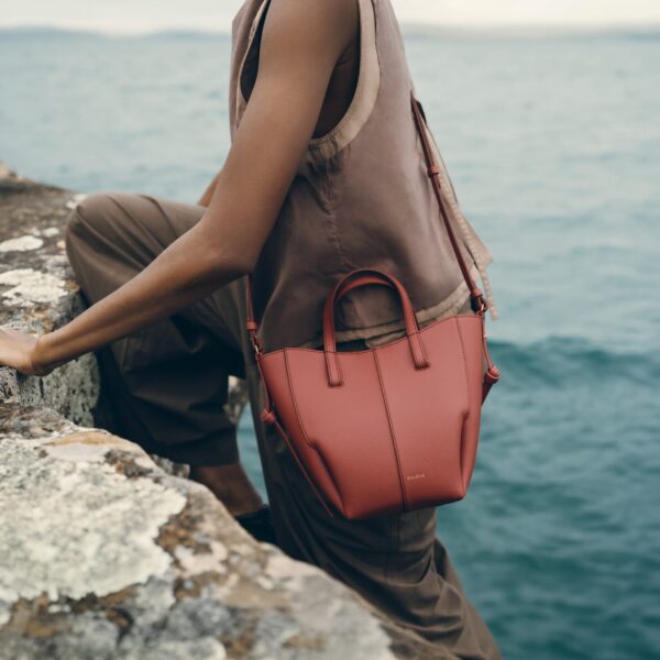 Polène Cyme Tote Nano in Terracotta Cyme Tote Nano in Terracotta - Mini Bags - Parisian Luxury Leather Bag at Coveti