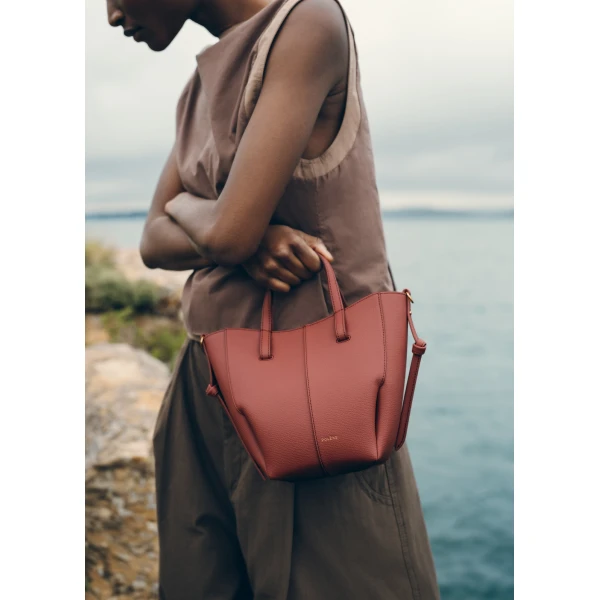 Polène Cyme Tote Nano in Terracotta Cyme Tote Nano in Terracotta - Mini Bags - Parisian Luxury Leather Bag at Coveti