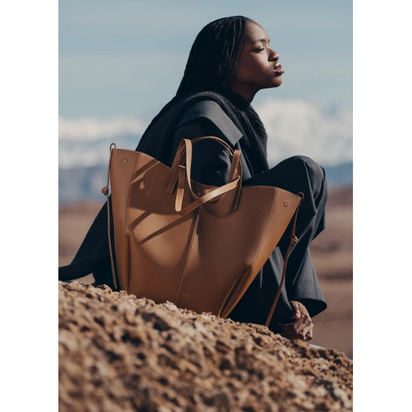 Polene Cyme Tote in Camel Bag, view 2