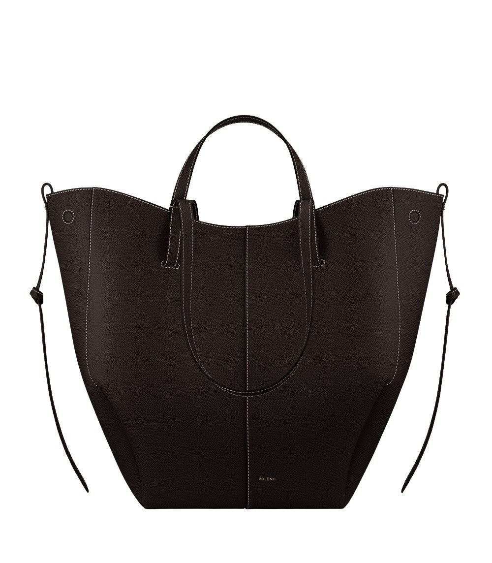 Polène Cyme Tote in Ebony Cyme Tote in Ebony - Totes & Top-Handle Bags - Parisian Luxury Leather Bag at Coveti