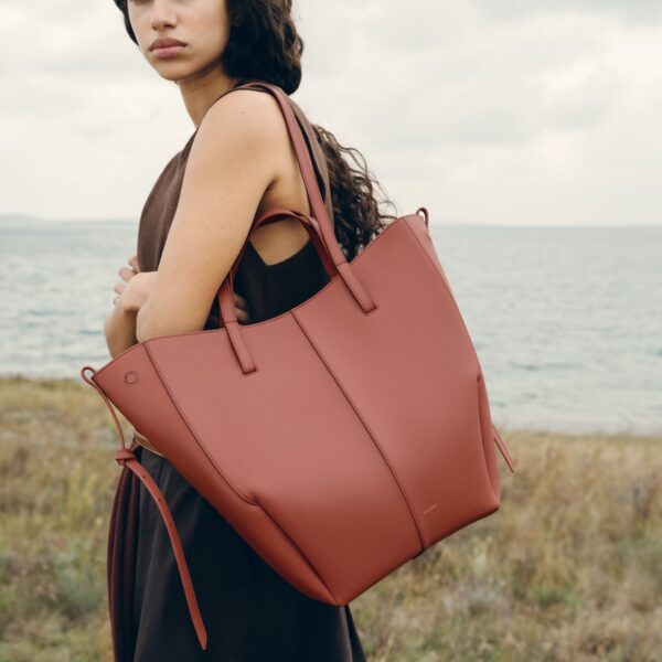 Polène Cyme Tote in Terracotta Cyme Tote in Terracotta - Totes & Top-Handle Bags - Parisian Luxury Leather Bag at Coveti