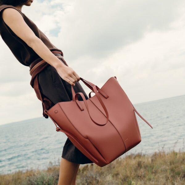 Polène Cyme Tote in Terracotta Cyme Tote in Terracotta - Totes & Top-Handle Bags - Parisian Luxury Leather Bag at Coveti