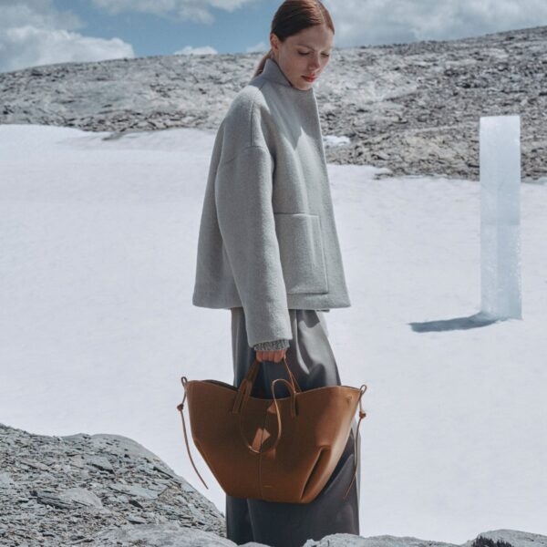 Polène Cyme in Camel Cyme in Camel - Totes & Top-Handle Bags - Parisian Luxury Leather Bag at Coveti
