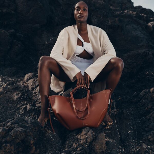 Polène Cyme in Cognac Cyme in Cognac - Totes & Top-Handle Bags - Parisian Luxury Leather Bag at Coveti