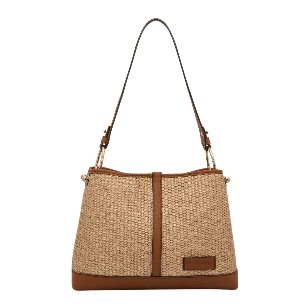 Brown-Lana-Hobo-in-Tan-and-Natural-Raffia82379_nobg Strathberry Lana Hobo crossbody bag