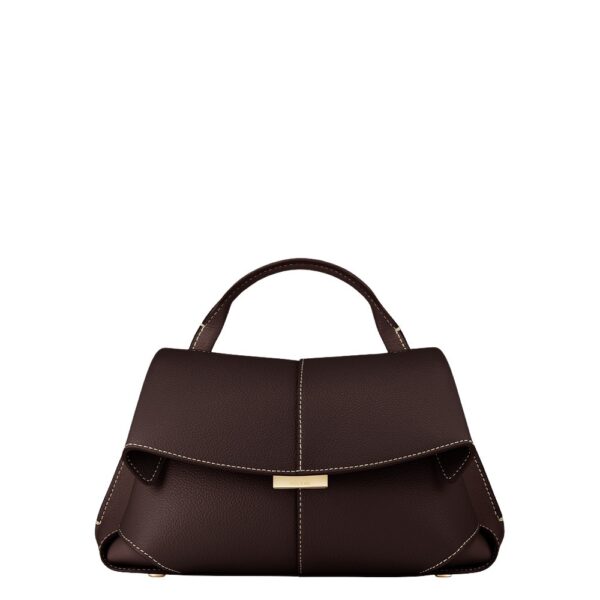 Polène Mokki Mini -Textured Ebony in Brown Mokki Mini -Textured Ebony in Brown - Mini Bags - Parisian Luxury Leather Bag at Coveti
