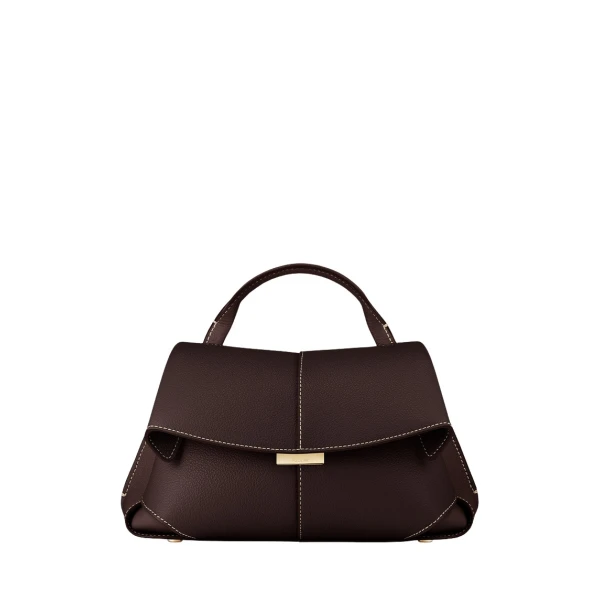 Polene Mokki Mini -Textured Ebony in Brown Bag