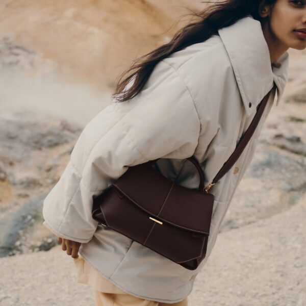 Polène Mokki in Ebony Mokki in Ebony - Shoulder & Crossbody Bags - Parisian Luxury Leather Bag at Coveti