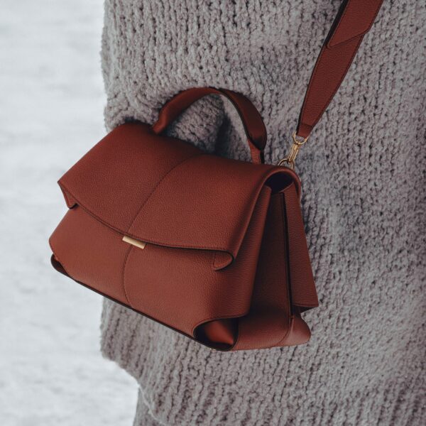 Polène Mokki in Red Clay Mokki in Red Clay - Shoulder & Crossbody Bags - Parisian Luxury Leather Bag at Coveti