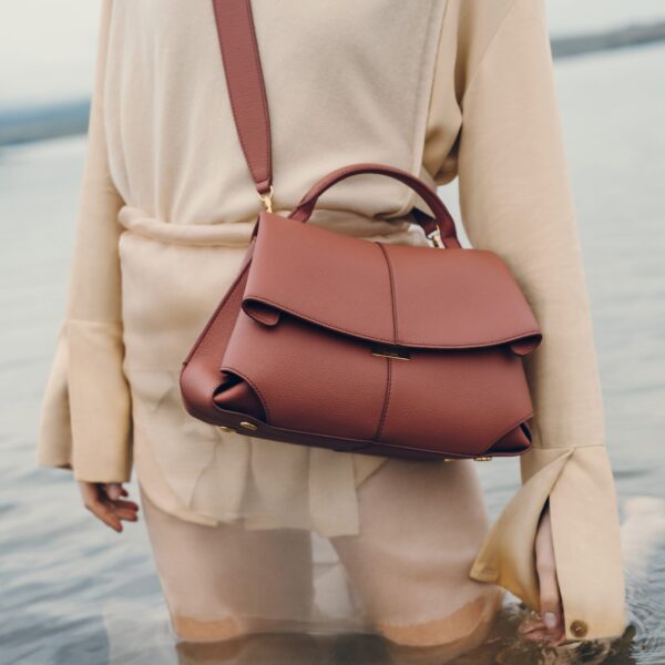 Polène Mokki in Terracotta Mokki in Terracotta - Shoulder & Crossbody Bags - Parisian Luxury Leather Bag at Coveti