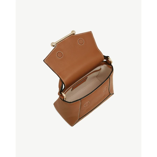 Strathberry Mosaic Nano in Tan with Vanilla Stitch, view 5