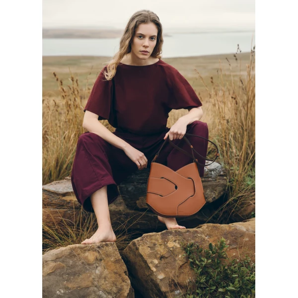 Polene Nodde Hobo in Cognac Bag, view 2