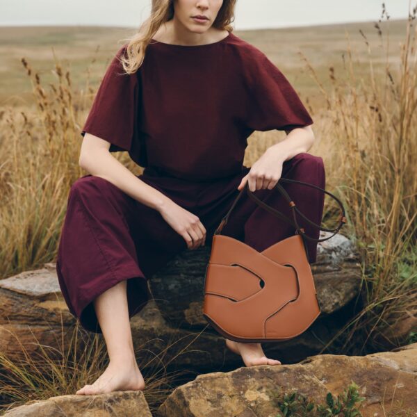 Polène Nodde Hobo in Cognac Nodde Hobo in Cognac - Shoulder & Crossbody Bags - Parisian Luxury Leather Bag at Coveti