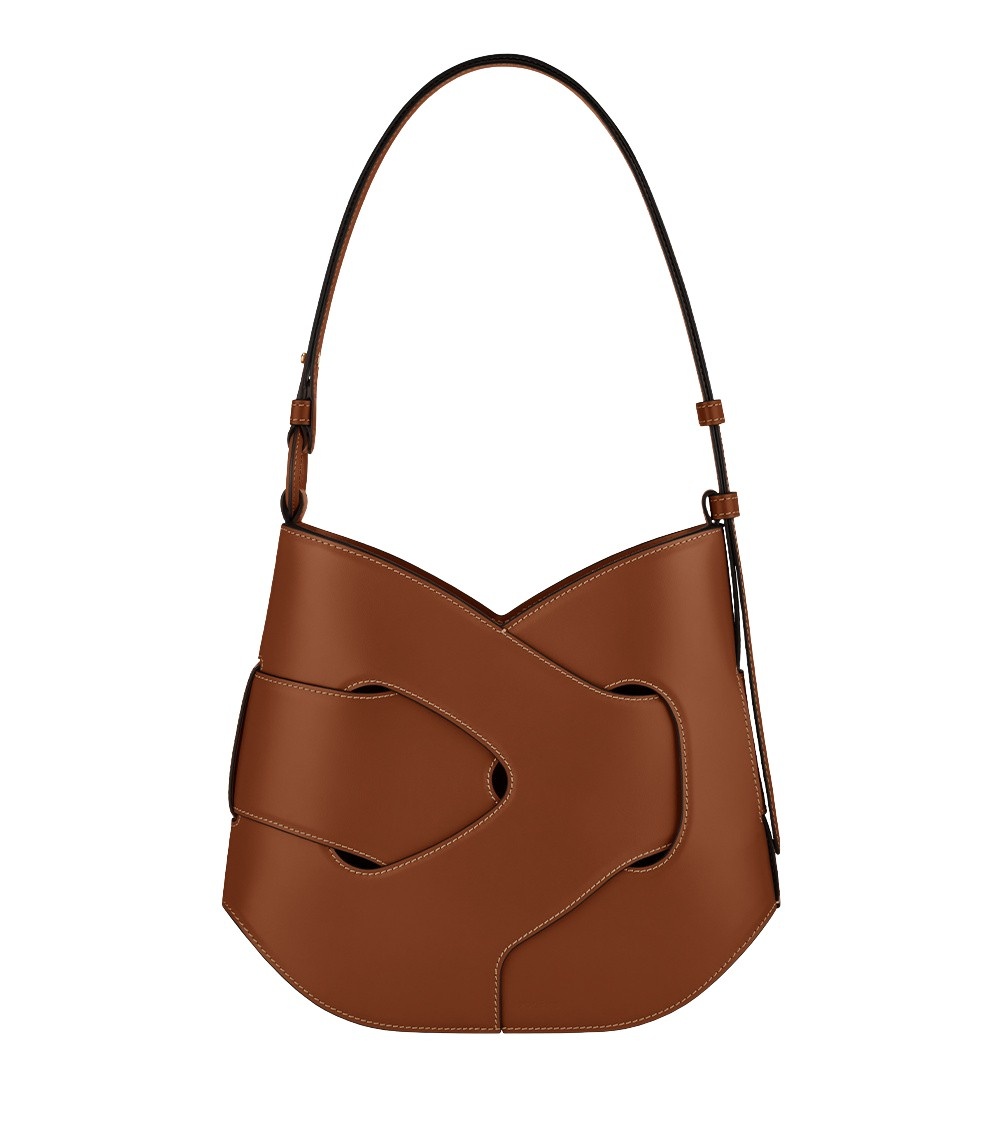 Polène Nodde Hobo in Cognac Nodde Hobo in Cognac - Shoulder & Crossbody Bags - Parisian Luxury Leather Bag at Coveti