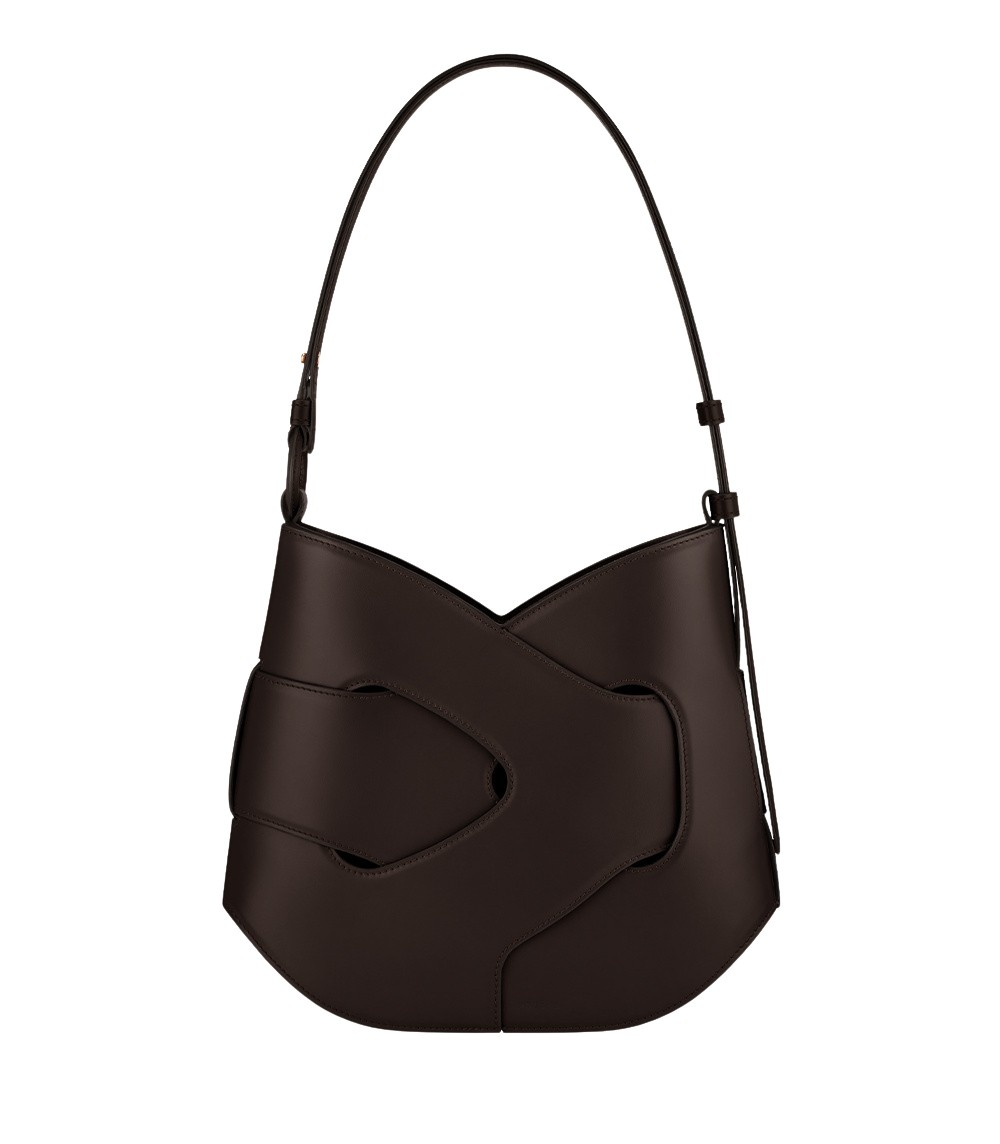 Polène Nodde Hobo in Ebony Nodde Hobo in Ebony - Shoulder & Crossbody Bags - Parisian Luxury Leather Bag at Coveti