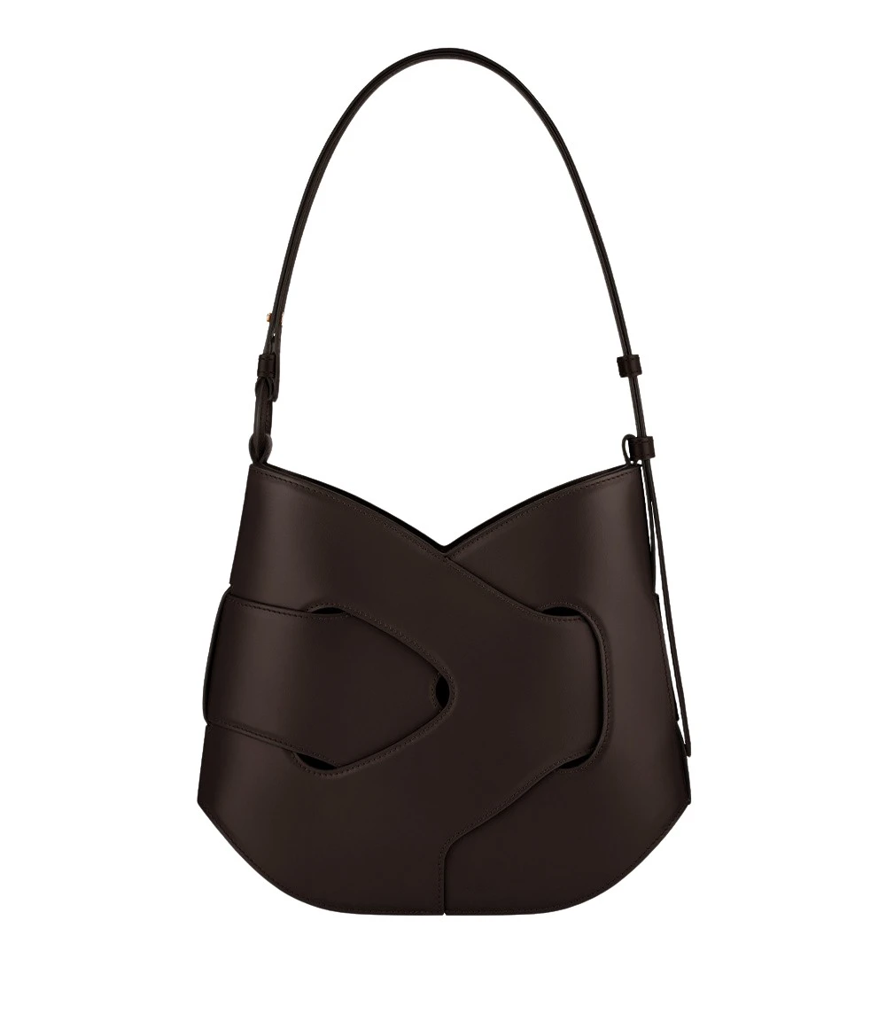 Brown-Nodde-Hobo-in-Ebony-collection-coveti31659_nobg Polène Nodde Hobo in Ebony Nodde Hobo in Ebony - Shoulder & Crossbody Bags - Parisian Luxury Leather Bag at Coveti
