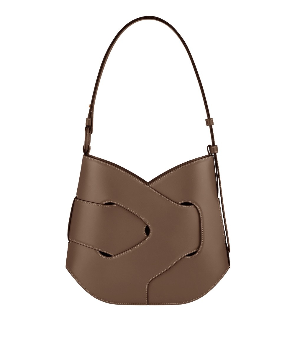 Polène Nodde Hobo in Root Nodde Hobo in Root - Shoulder & Crossbody Bags - Parisian Luxury Leather Bag at Coveti