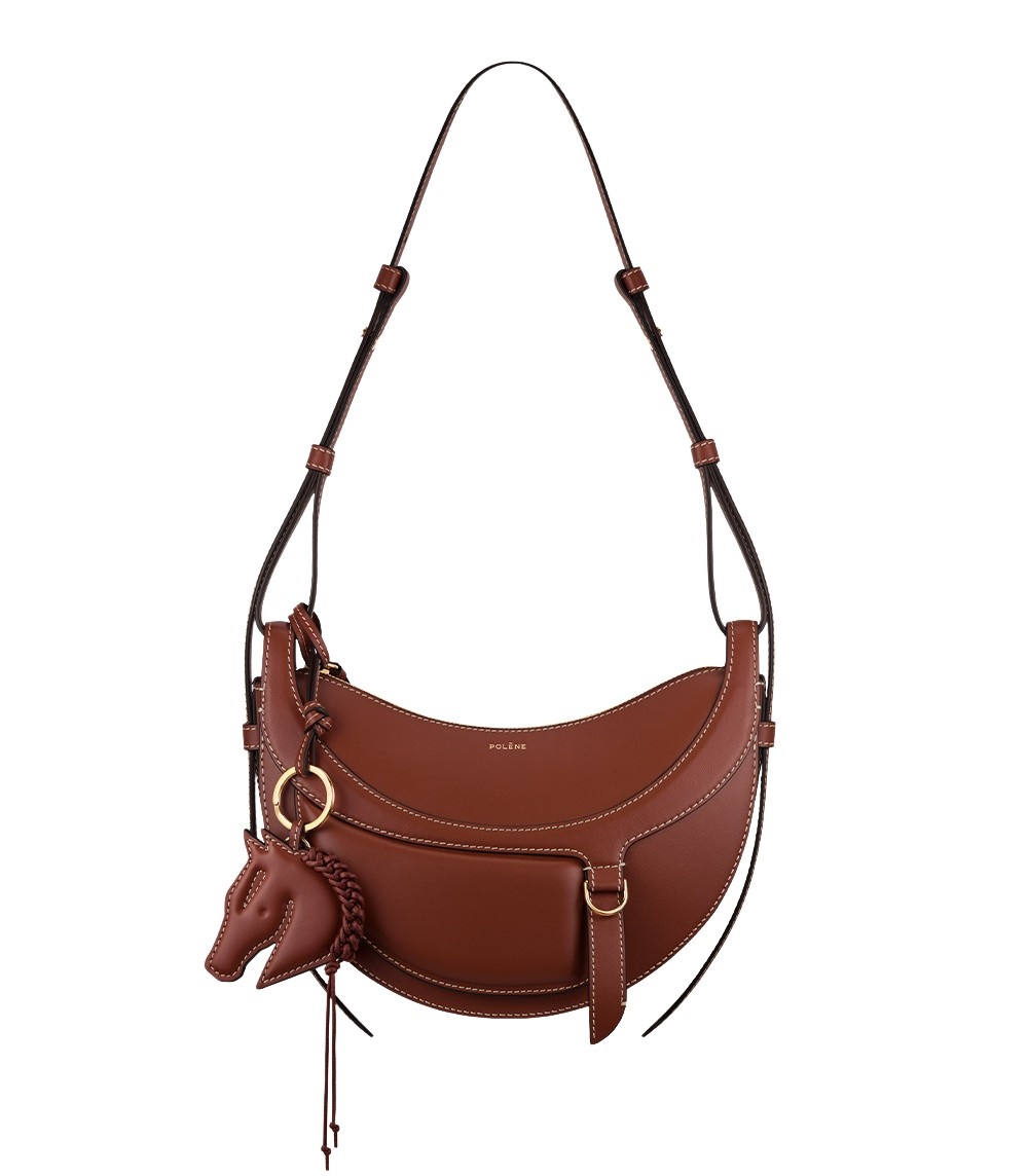 Polène Numéro Dix Galop in Cognac Numéro Dix Galop in Cognac - Shoulder & Crossbody Bags - Parisian Luxury Leather Bag at Coveti