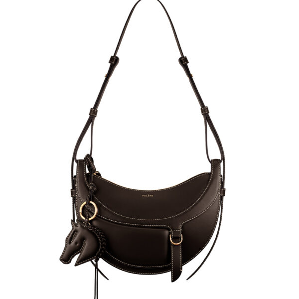 Polène Numéro Dix Galop in Ebony Numéro Dix Galop in Ebony - Shoulder & Crossbody Bags - Parisian Luxury Leather Bag at Coveti