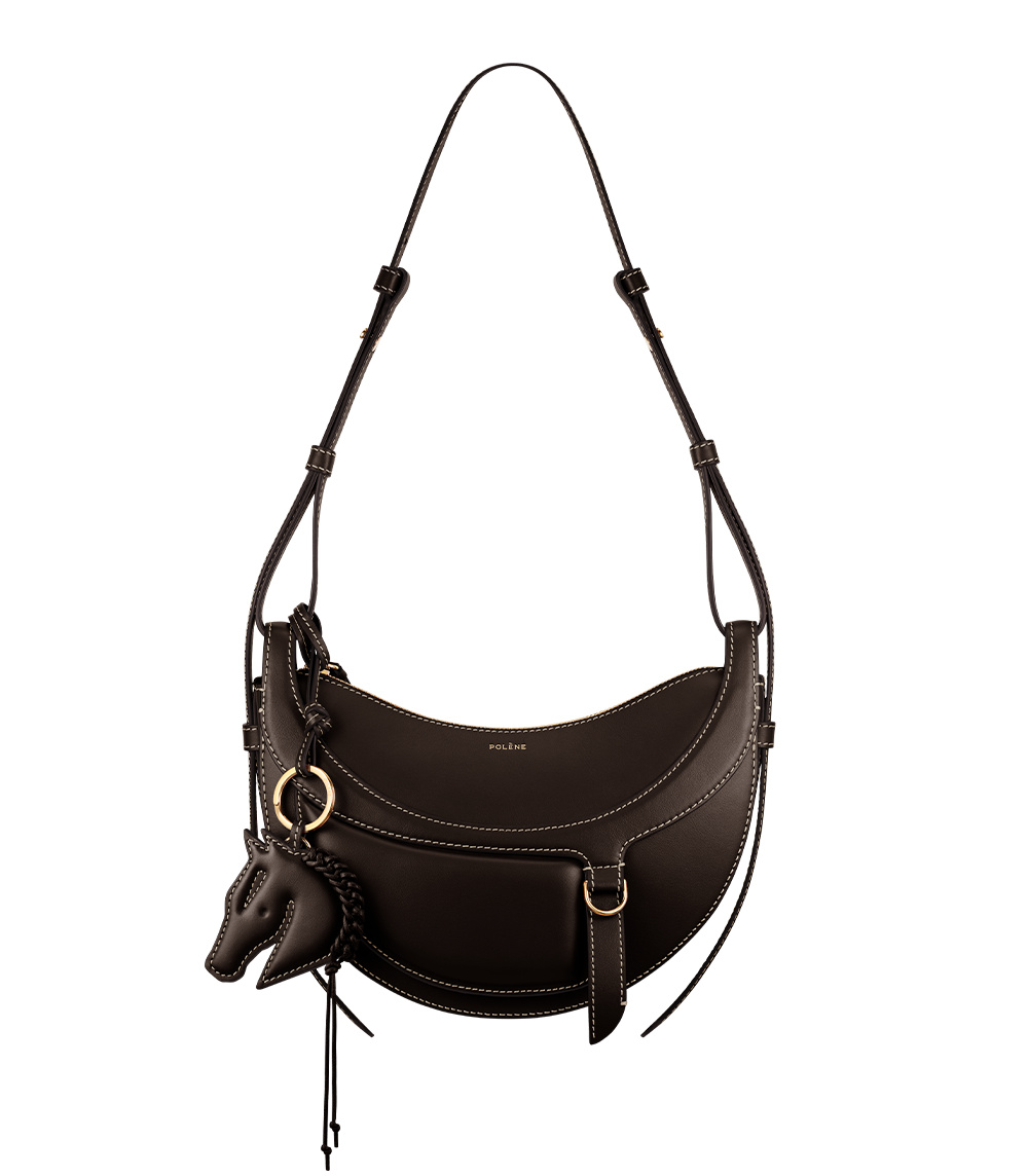 Polène Numéro Dix Galop in Ebony Numéro Dix Galop in Ebony - Shoulder & Crossbody Bags - Parisian Luxury Leather Bag at Coveti