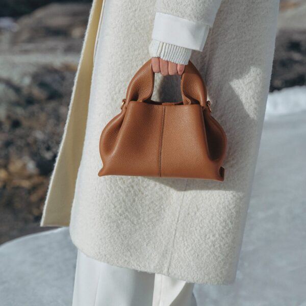 Polène Numéro Neuf Mini in Camel Numéro Neuf Mini in Camel - Mini Bags - Parisian Luxury Leather Bag at Coveti
