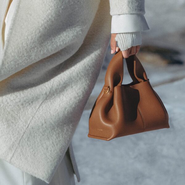 Polène Numéro Neuf Mini in Camel Numéro Neuf Mini in Camel - Mini Bags - Parisian Luxury Leather Bag at Coveti