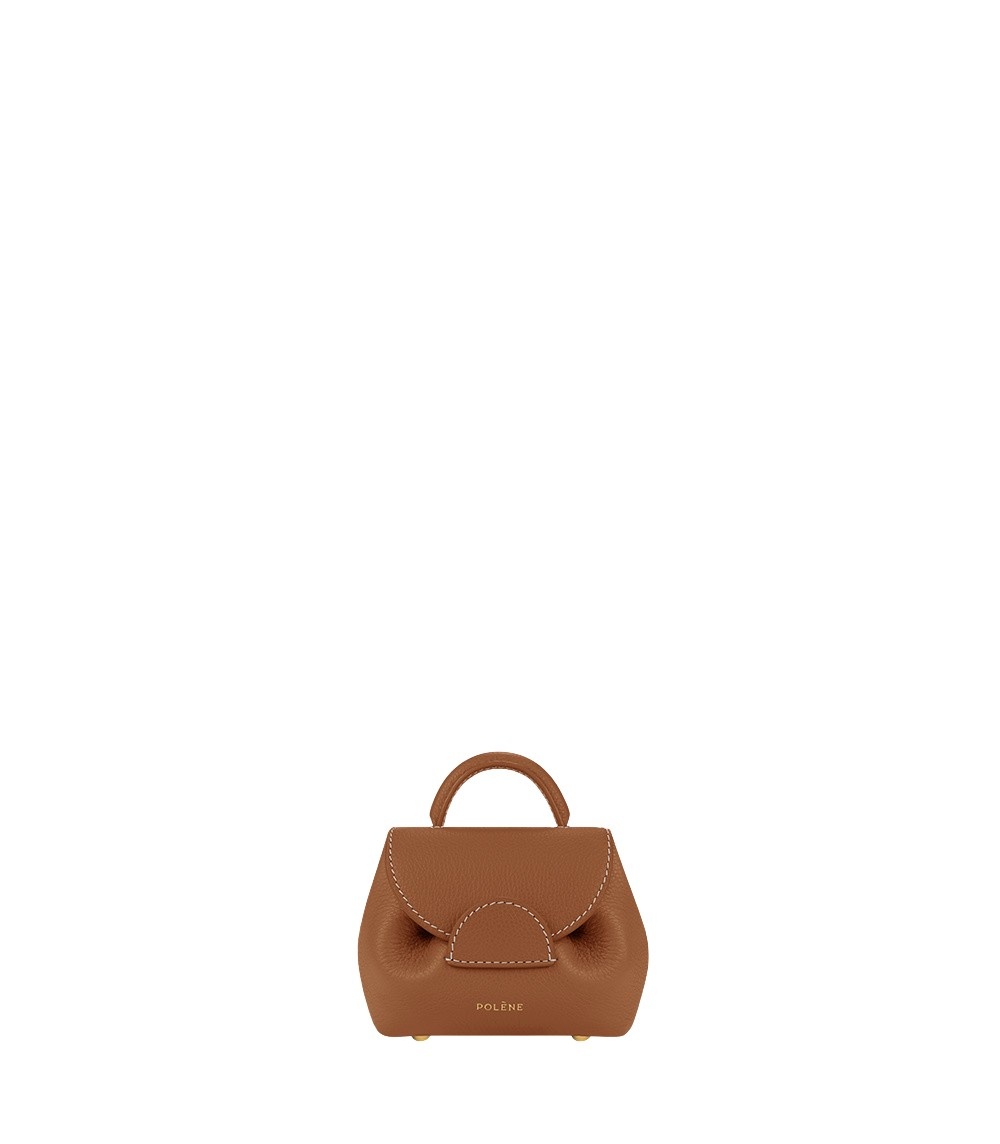 Polène Numéro Un Micro in Camel Numéro Un Micro in Camel - Mini Bags - Parisian Luxury Leather Bag at Coveti