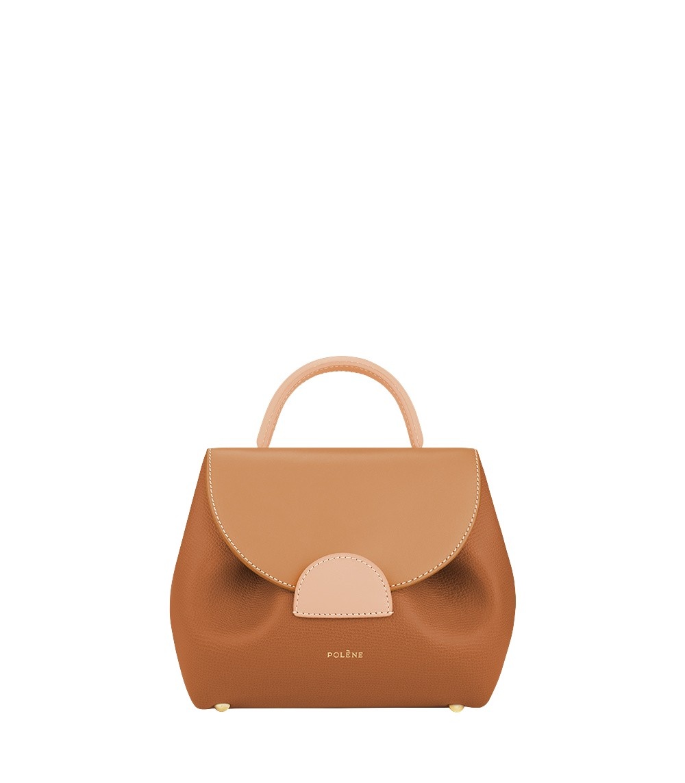 Polène Numéro Un Nano in Camel Numéro Un Nano in Camel - Mini Bags - Parisian Luxury Leather Bag at Coveti