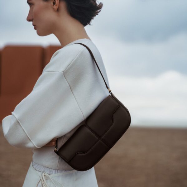 Polène Osmo in Ebony Osmo in Ebony - Shoulder & Crossbody Bags - Parisian Luxury Leather Bag at Coveti