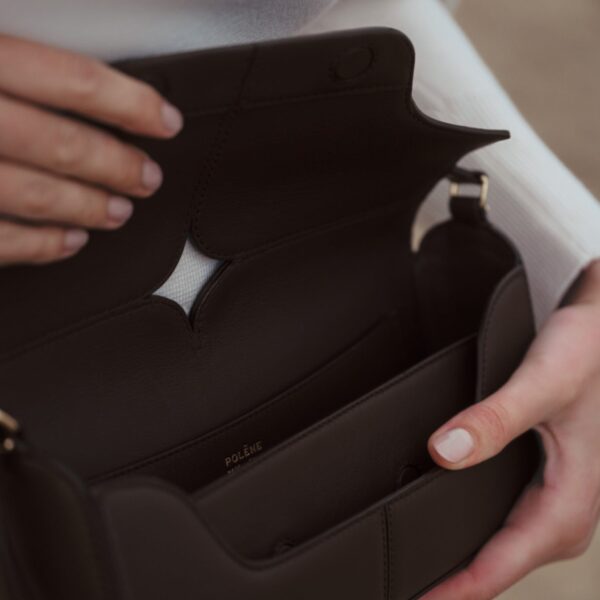 Polène Osmo in Ebony Osmo in Ebony - Shoulder & Crossbody Bags - Parisian Luxury Leather Bag at Coveti
