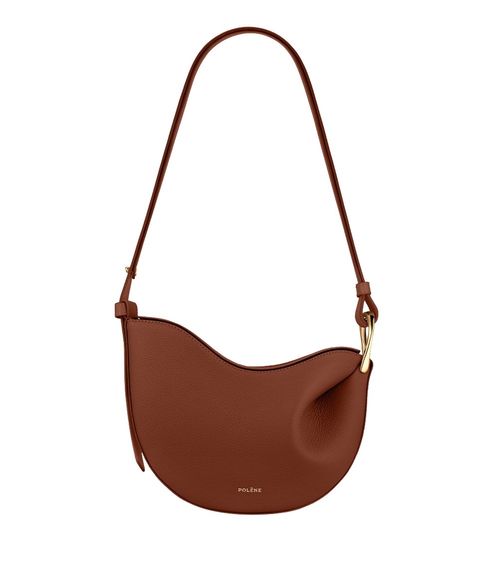 Polène Tonca in Cognac Tonca in Cognac - Shoulder & Crossbody Bags - Parisian Luxury Leather Bag at Coveti