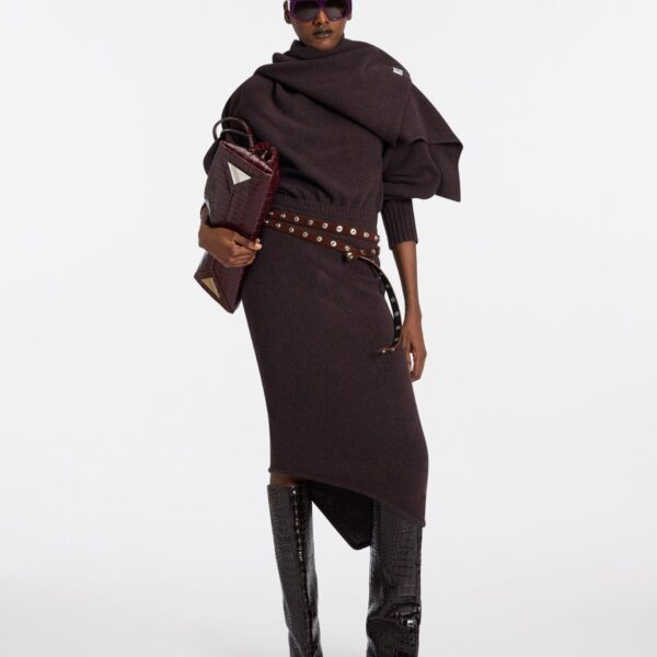 Brown midi dress