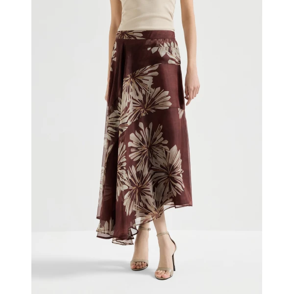 Bloom print fluid skirt
