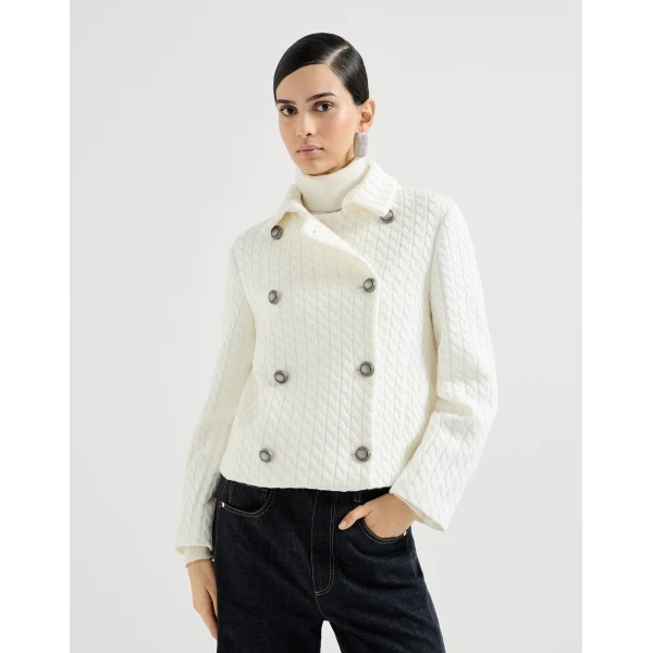 Cable knit blazer
