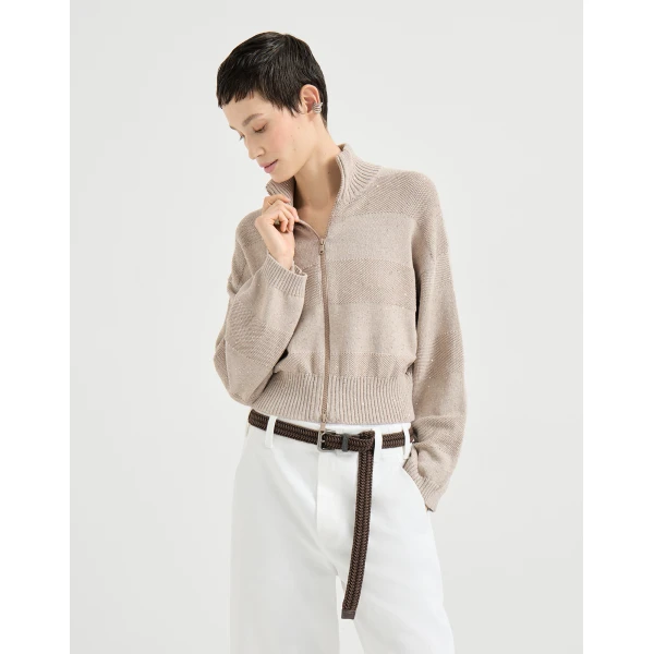 Cardigan with dazzling stripes