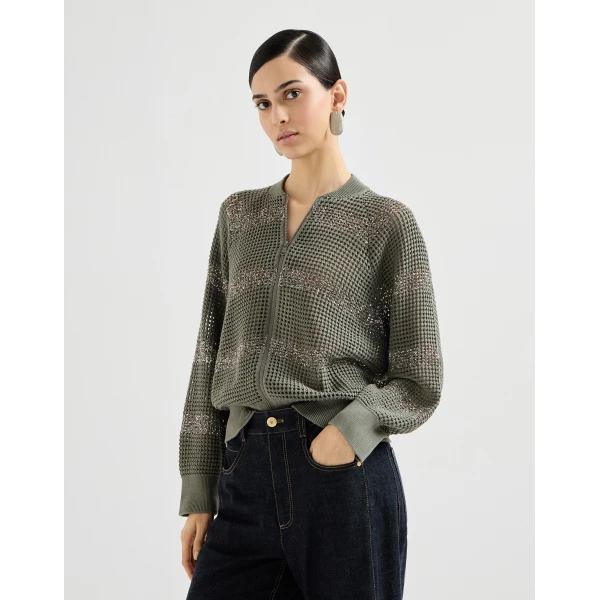 Cardigan with dazzling stripes