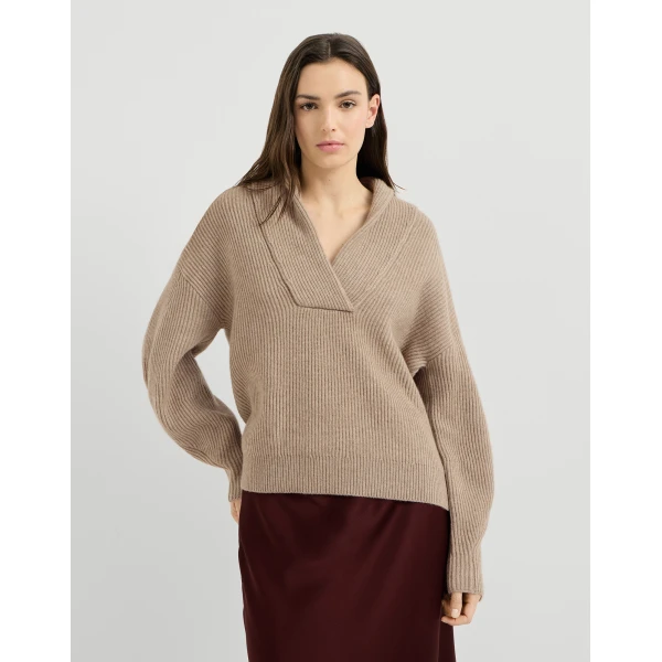 Cashmere English rib sweater