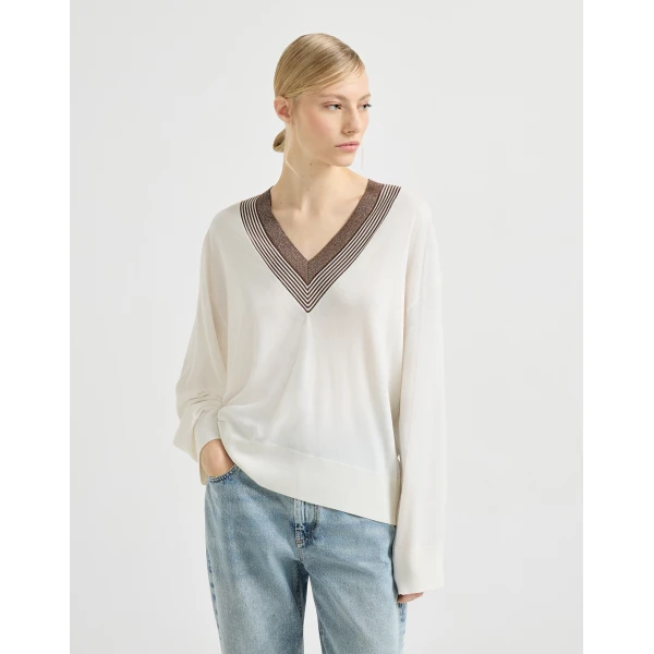 Cashmere and silk lightweight sweater