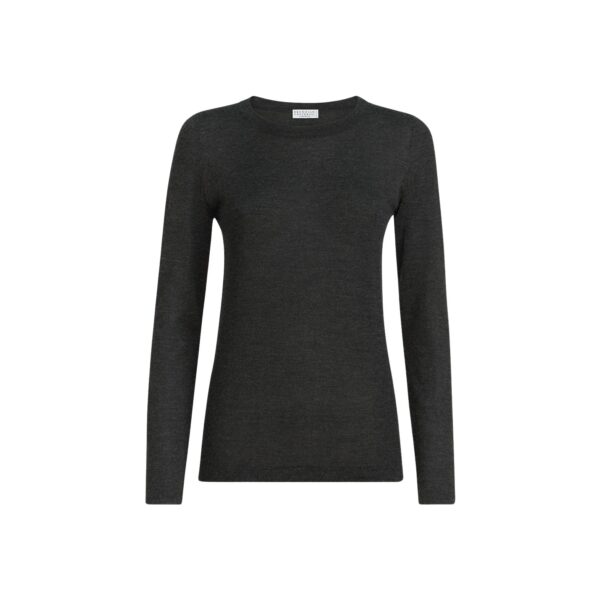 Cashmere and silk lightweight sweater in Anthracite
